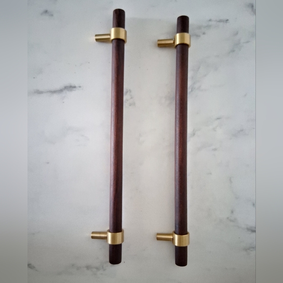 N/A Other - Brass And Wooden Pull Handles